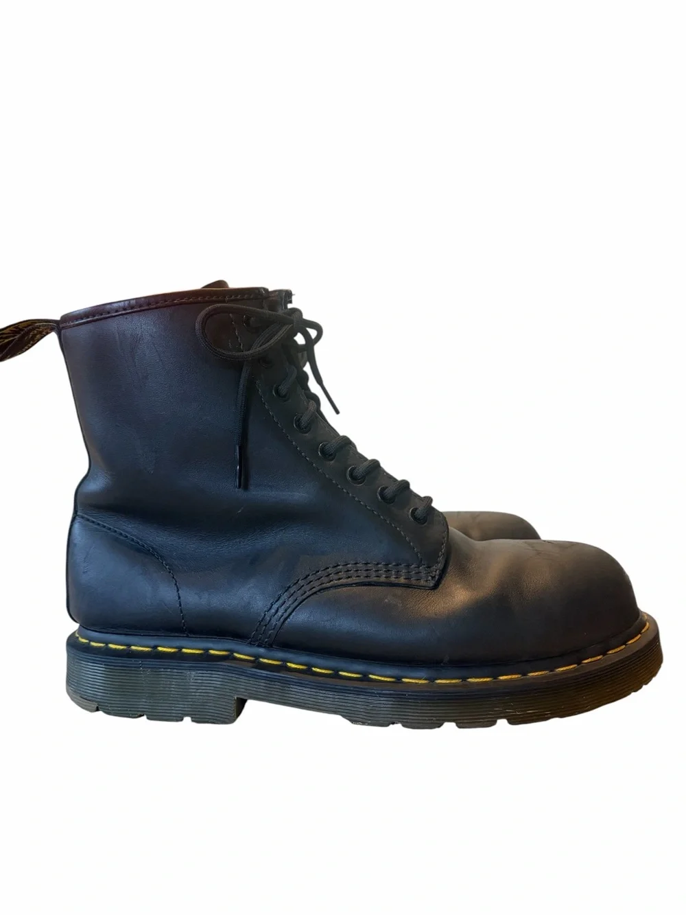 Doc Martens Steel Toe Safety Boots Mens 12 black lace up work boots